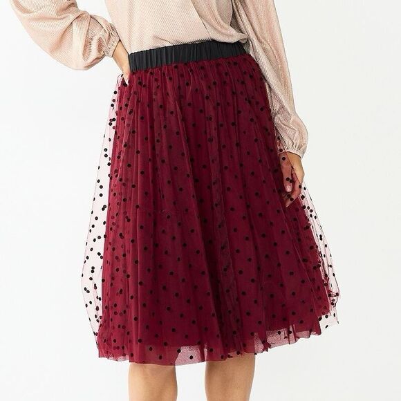 Women's DRAPER JAMES RSVP‎ Clip Dot Mesh Skirt S - Picture 1 of 11